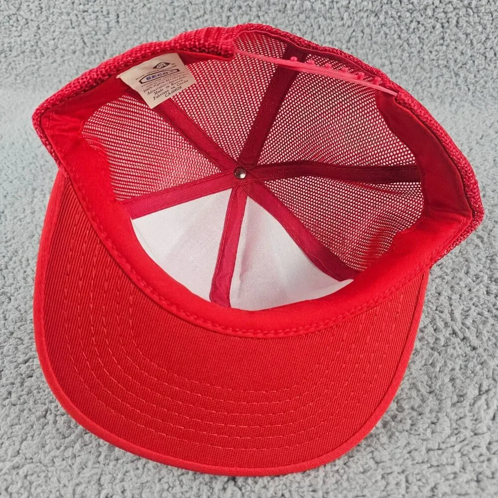 Vintage Canada Trucker Hat Red White Maple Leaf Snapback 6 Panel VTG Adjustable